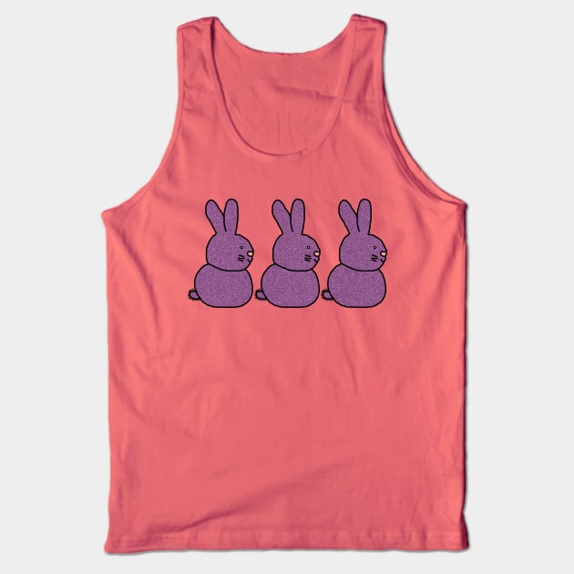 Three Purple Bunny Rabbits for Easter Tank Top by ellenhenryart